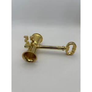 Vintage Unique Key Design Double Shot Jigger Brass Metal Colored